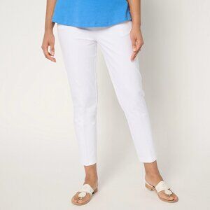 Isaac Mizrahi Live! Petite 24/7 Stretch Icon Ankle Pants - White Sz 8P a692859